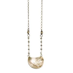 Luna Necklace | Domed Brass & Stone